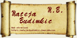 Mateja Budimkić vizit kartica